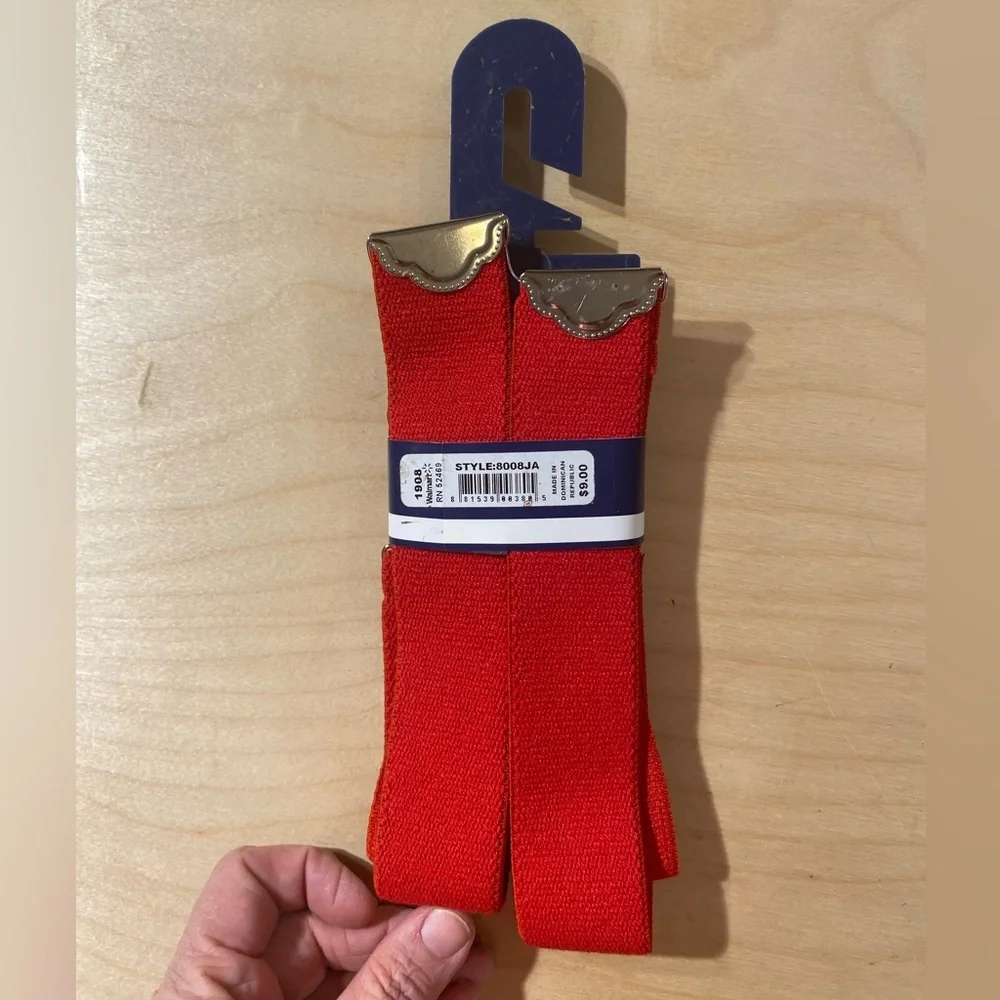 George Men's Red Suspenders (PW)